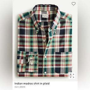 J Crew plaid Indian madras men’s shirt